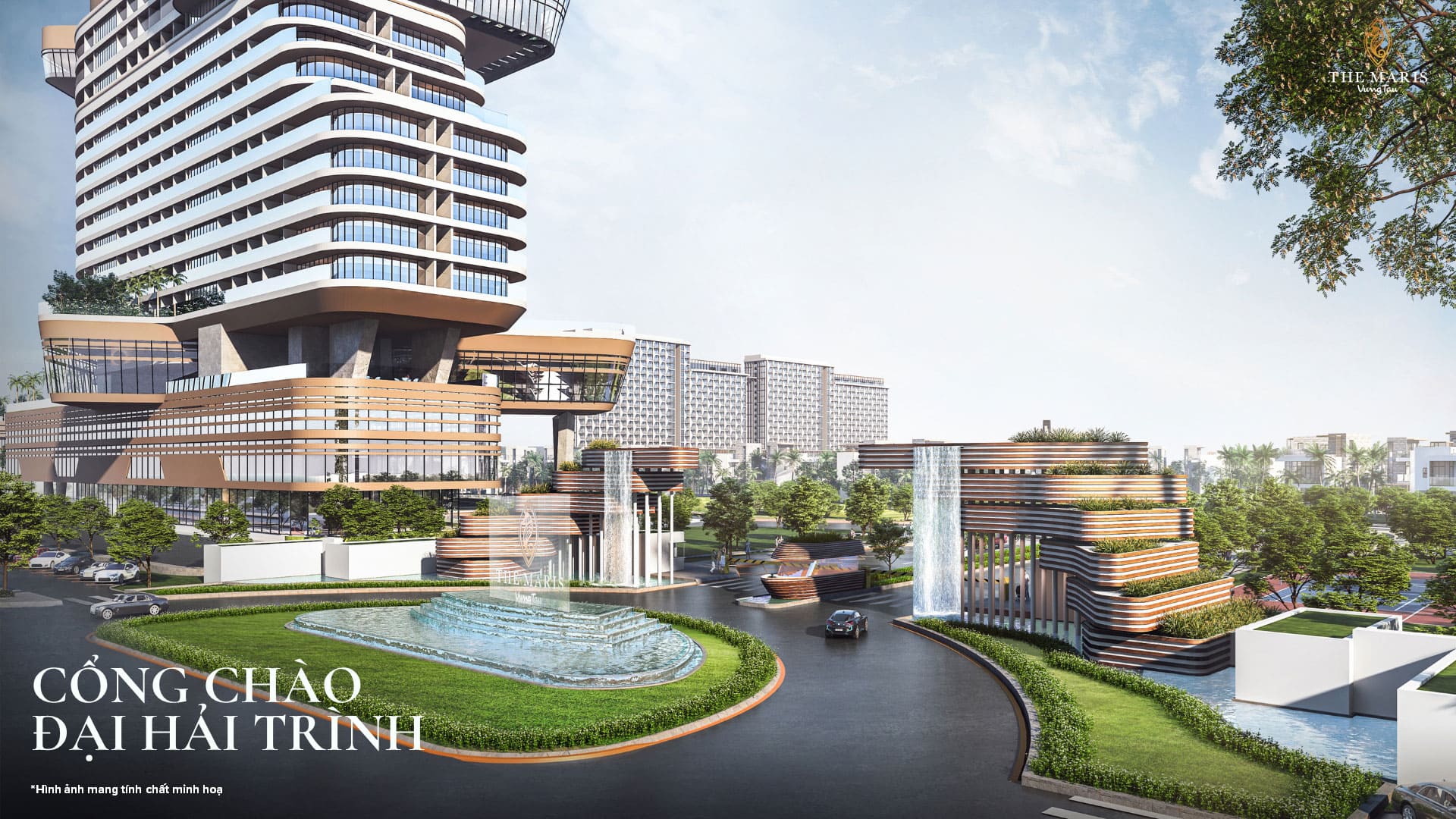 Đại Hải Trình – cổng chào biểu tượng của The Maris, nơi bắt đầu hành trình khám phá hệ tiện ích biển rộng lớn và phong cách sống thượng lưu chuẩn resort.