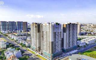 Hình ảnh trường quốc tế hoặc trung tâm thương mại trên trục Mai Chí Thọ giúp làm rõ vì sao Victoria Village phù hợp với hộ gia đình nước ngoài ưu tiên học tập, mua sắm và sinh hoạt thuận tiện.
